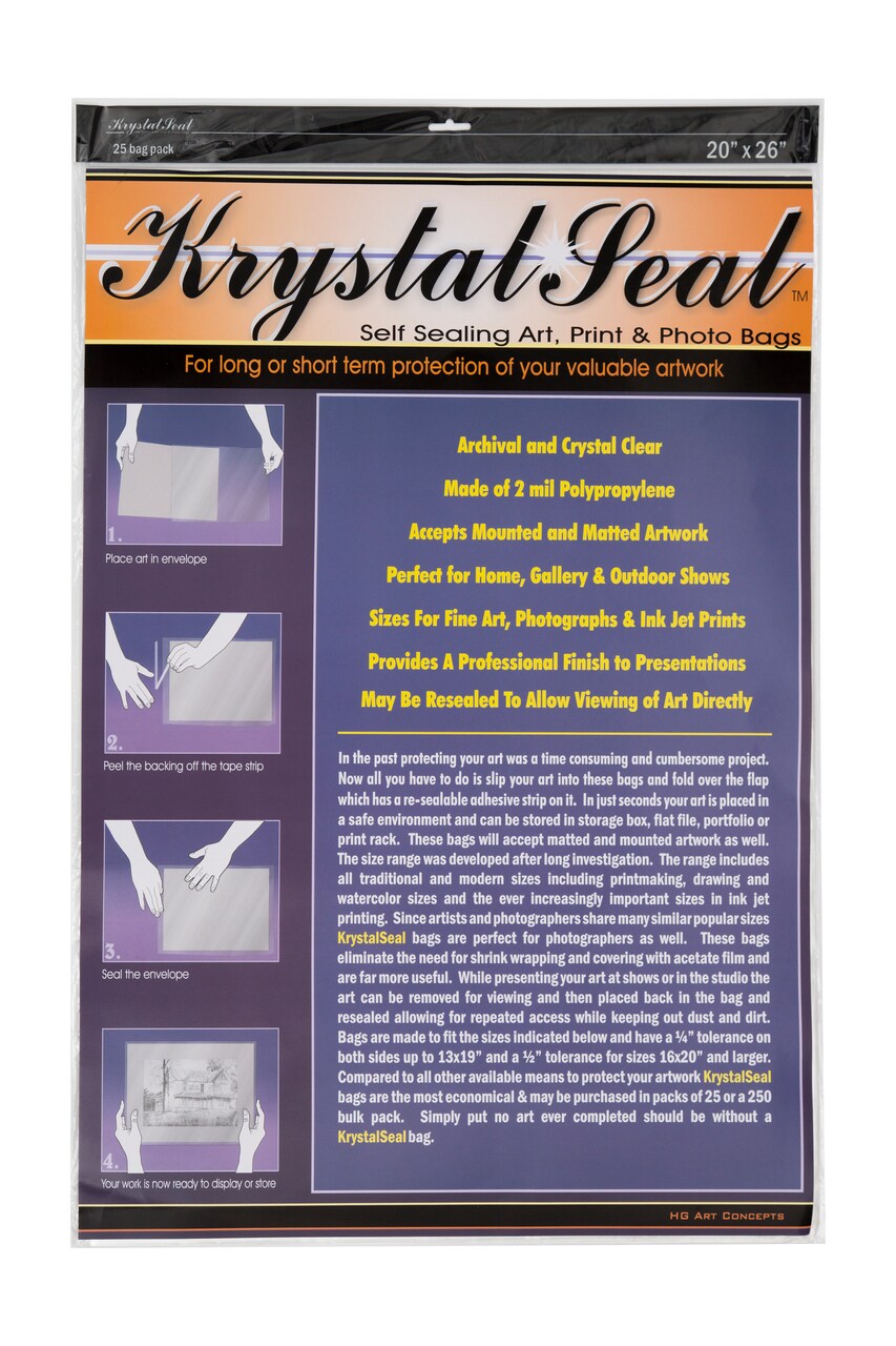 Creative Mark Krystal Seal ATC Art and Photo Bags - Archival Polyethylene Sealing Bags for Paintings, Artwork and Photo Storage